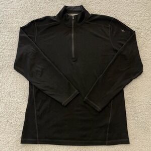 Smartwool Classic Thermal Merino Wool 1/4 Zip Mens L Black Base Layer SW016355